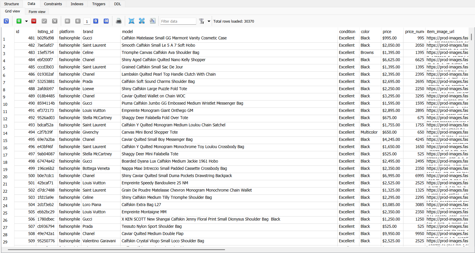 Marketplace Data Scraper